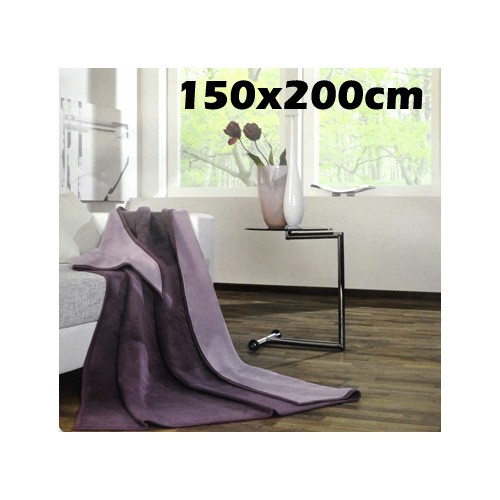Tagesdecke Wohndecke Kuscheldecke Wolldecke Baumwolle Dralon Decke Lila
